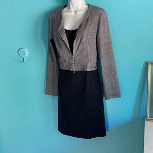 NEW! MC Planet Womens Size S Gray Cropped Jacket Full Zip Front 36" Bust NWT